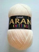 Woolcraft Aran Knitting Yarn 400g With Wool 7131 Cream